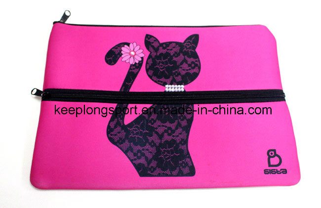 Silk Sceen Printing Waterproof Neoprene Pencil Case