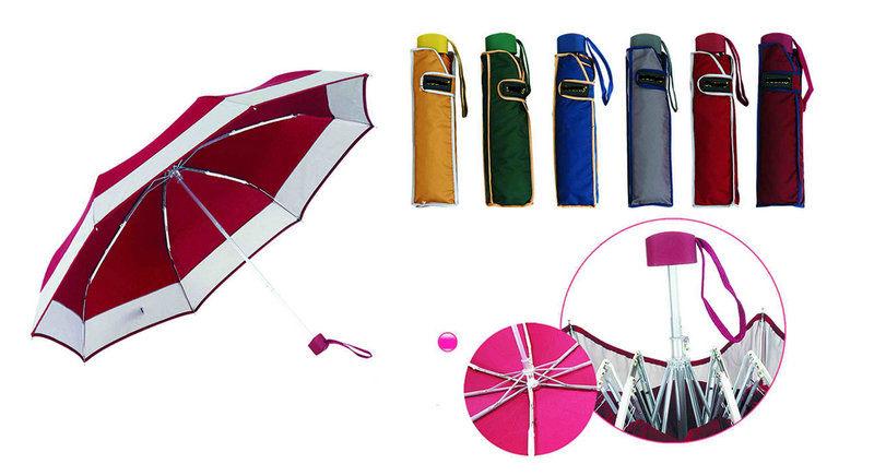 16k Stick Manual Strip Border Solid Umbrellas (YS-SM26163417R)