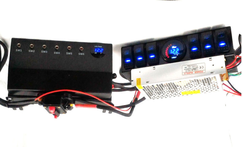  Wrangler Jk 6-Switch Panel with Control and Source System Relay Box Assemblies for Jeep Jk & Jku 07 - 17