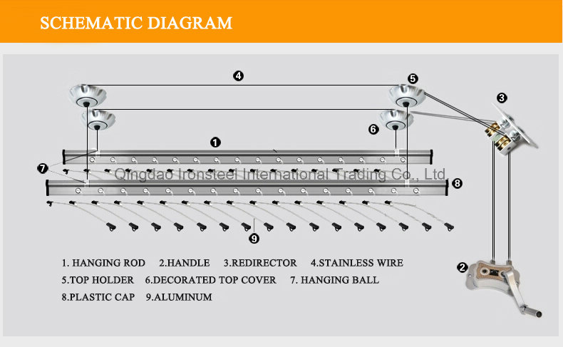 Hand-Crank Cloth Hanger for Balcony Cloth Drying