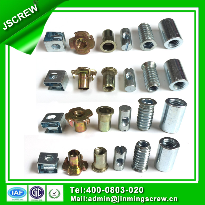 Customized Flat Head Threaded Nuts for Furniture