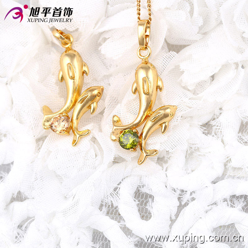 32329 New Fashion Female 18k Gold-Plated Fish Jewelry Pendant in Environmental Copper