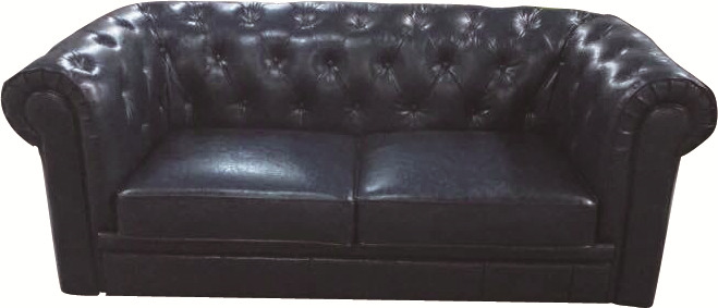 MID-Century Modern Microfiber Leather Tufted Chesterfield Loveseat Sofa