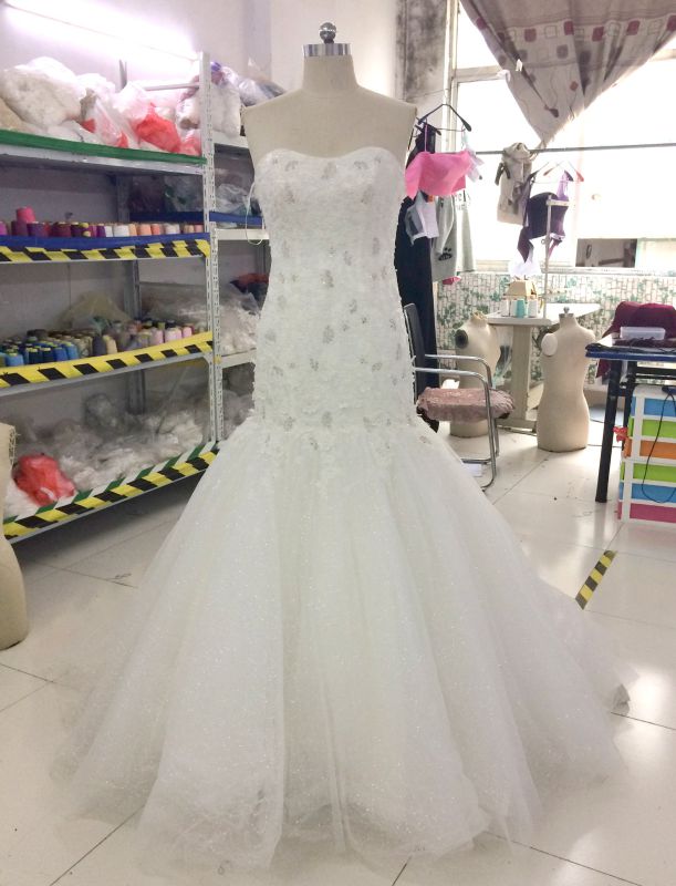 Aoliweiya Brand New Real Sample Bridal Wedding Dress Mermaid