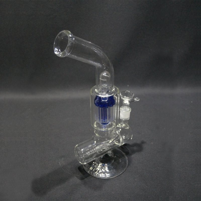 Bent Neck Inline Diffuser Hookah Glass Smoking Water Pipes (ES-GB-337)