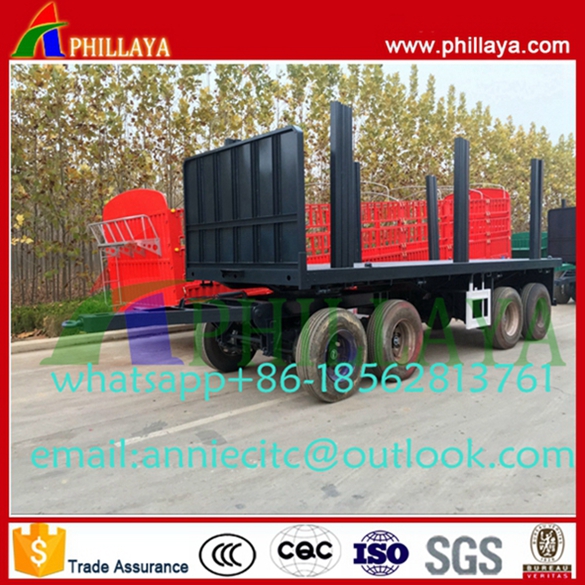 Stake Type Cargo Log Tranport Side Wall Flatbed Trailer