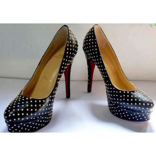 2016 Black High Heel Shoes with Studs (HCY02-369)