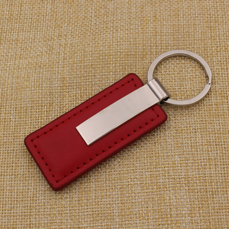 Custom Black Leather Keychain with Custom Icon