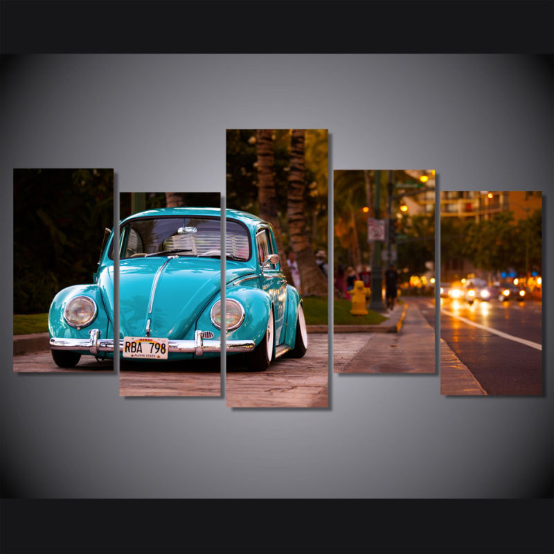 HD Printed Volkswagen Beetle Car Painting on Canvas Room Decoration Print Poster Picture Mc-038