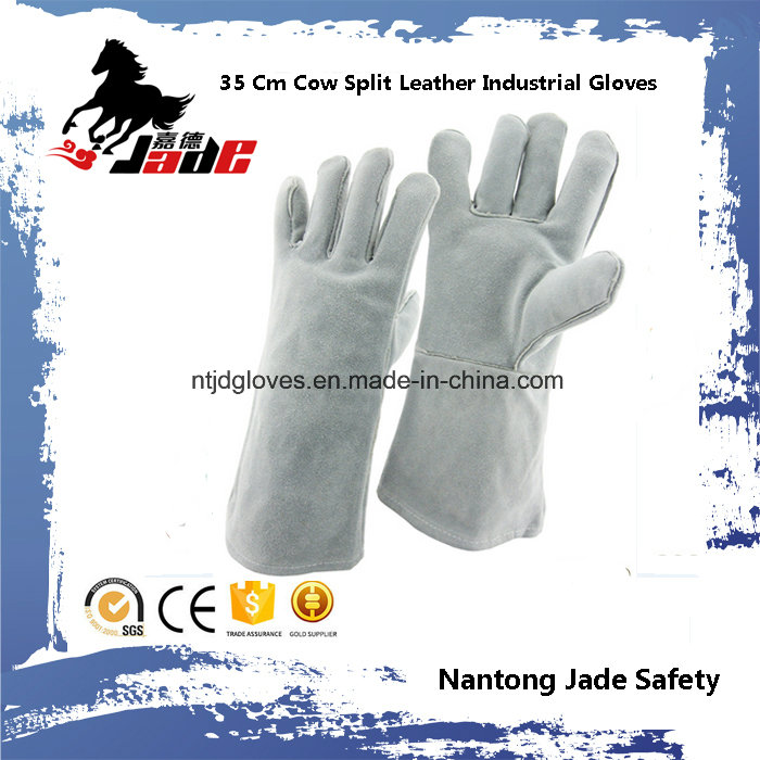 35cm Cowhide Split Industrial Safety Welding Leather Work Glove