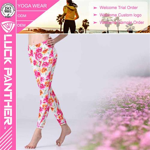 Wholesale Soft Stretched Anti-UV Sublimation Printed Yoga Tights for Women