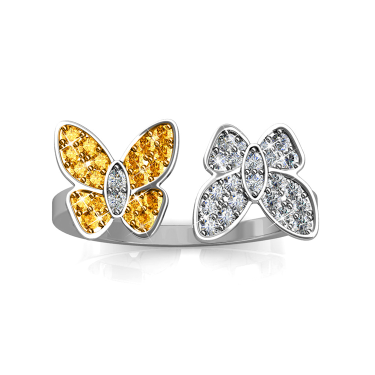 Destiny Jewellery Crystal From Swarovski Butterfly Lovers Ring