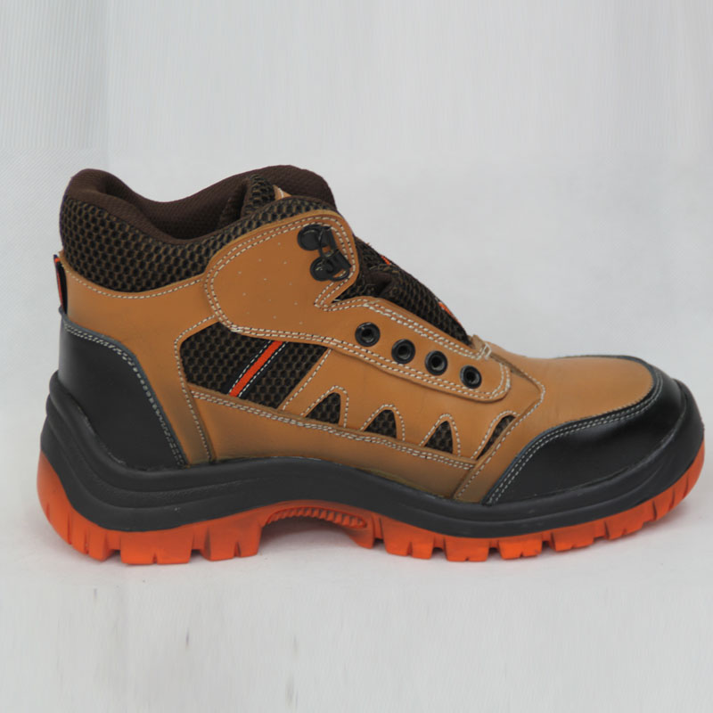 Brown Genuine Leather Safety Shoes