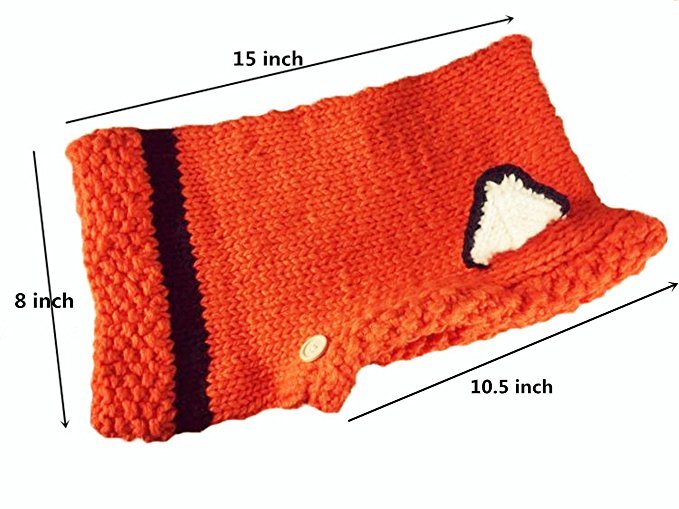 Warm Winter Kids Crochet Knitted Caps Coif Hood Fox Scarf Earflap Beanies Hat (HW602)