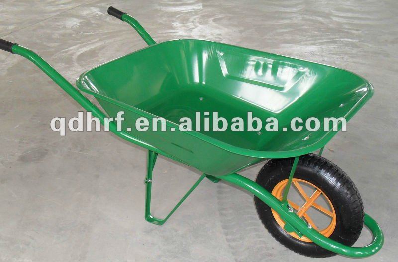 Yellow Grass Trolley Wheelbarrow Cart with Air Rubber Wheels Wb6400