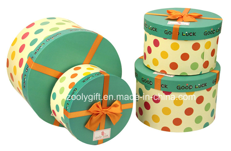 Custom Printing Paper Cardboard Gift Packing Round Boxes