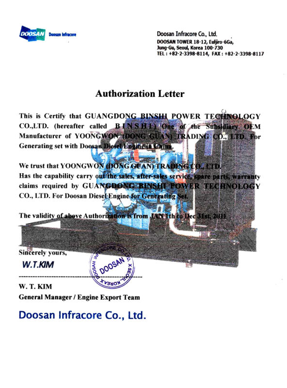 Doosan Diesel Generator Set (20KW-600KW)