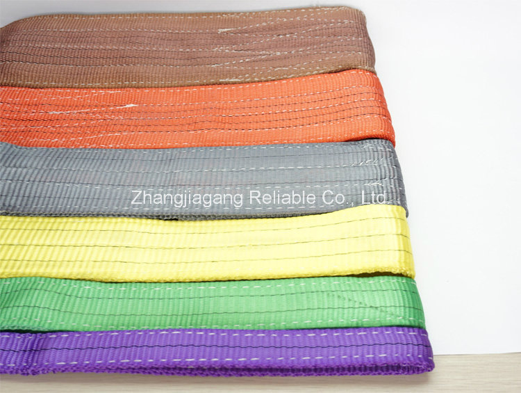 100% Polyester Eye & Eye Double Ply Flat Crane Webbing Sling for Lifting