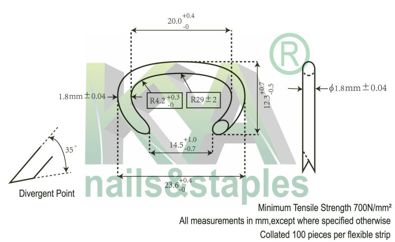 C24 Hog Ring Staples for Gabion Assembly