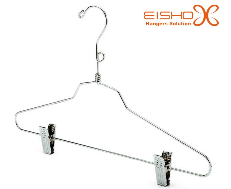 Chrome Metal Hanger with Clips for Skirt