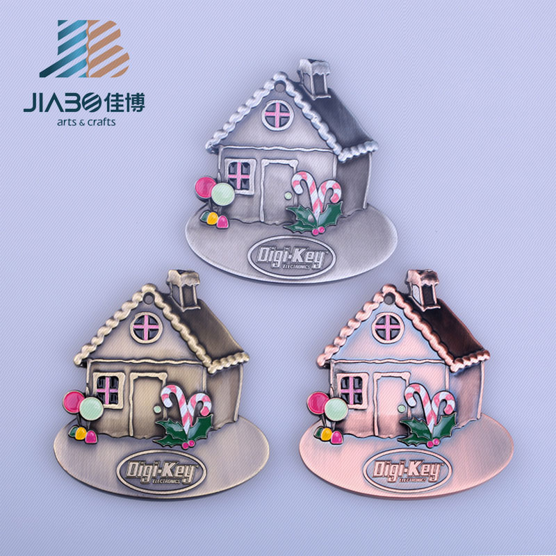 Cartoon House Shaped Cute Chirldren Keychain Pendant Metal Charm Custom Manufacturer