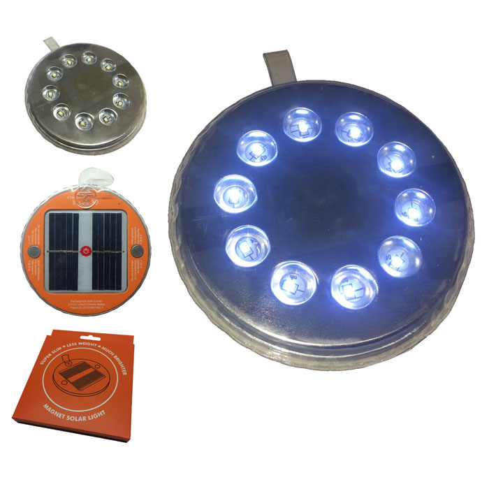 Portable 10 LED Emergency Light Magnet Solar for Indoor/Outdoor Use Camping Hiking