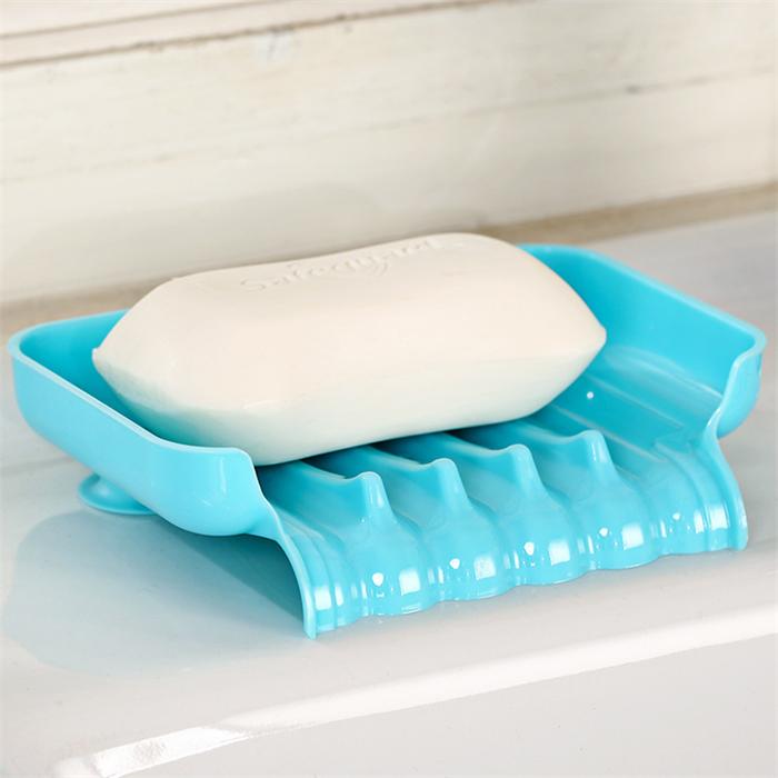 Slip Water Bathroom Silicone Soap Box Cleaning Sponge Dry Storage Holder