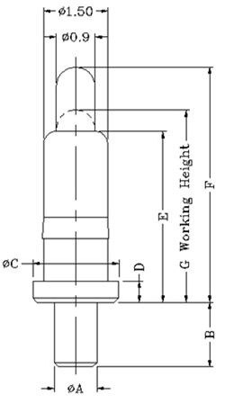 Through Hole Spring Loaded Pin with Stable Contact