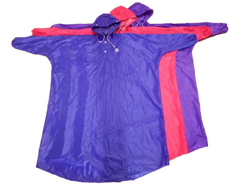 Adult's Polyester/PVC Waterproof & Windproof Rain Poncho with Hood