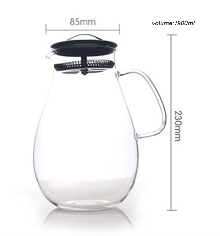 Heat-Resistant Glass Pitcher Tea Coffee Pot Home Juice Beverage Water Jug Bottle