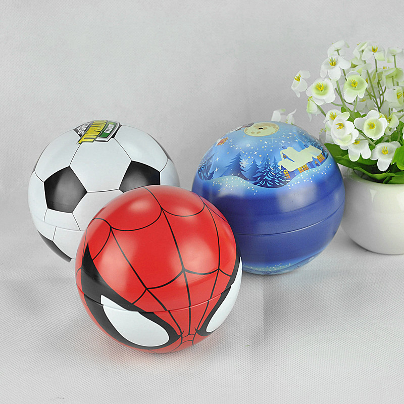 Custom Shape Metal Christmas Ornaments, Ball Shape Tin, Ball Shape Candy Tin