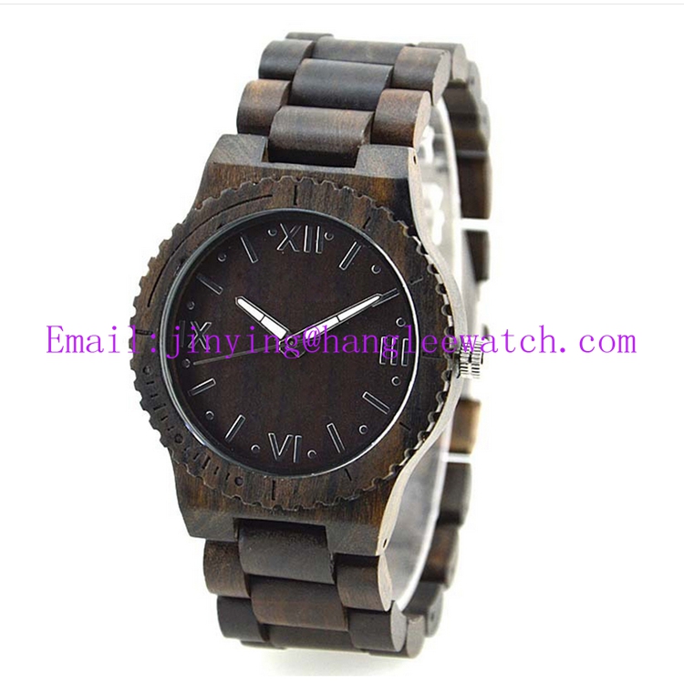 OEM Calendar Zebra Wooden Watch Pure Natural Wooden Watch