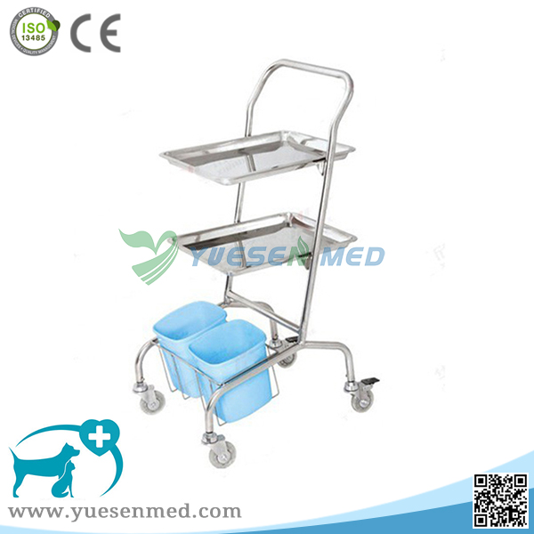 Medical Veterinary 304 Stainless Steel Surgical Instrument Trolley