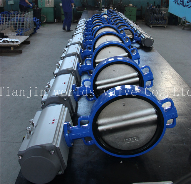 Pneumatic Actuated Wafer Type Butterfly Valve with Ce ISO Wras Approved