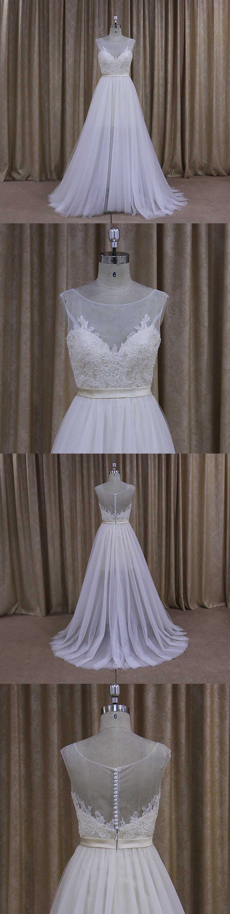 A-Line Bridal Gown Lace Thin Brides Maid Dresses Bride Dress