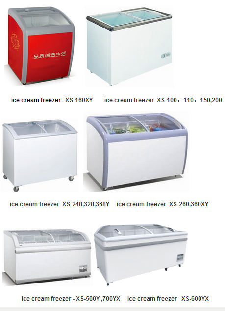 Xs-160yx Glass Top Deep Freezers, Mini Ice Cream Display Freezer