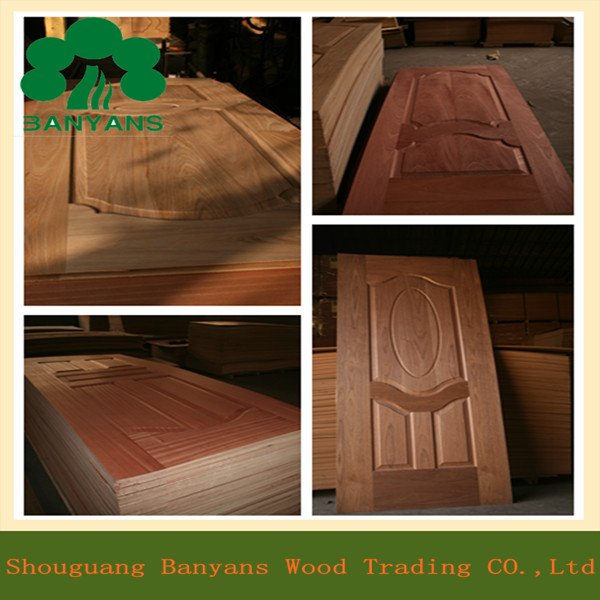 Walnut/Ash/Sapele Molded Veneer Door Skin with Different Panel