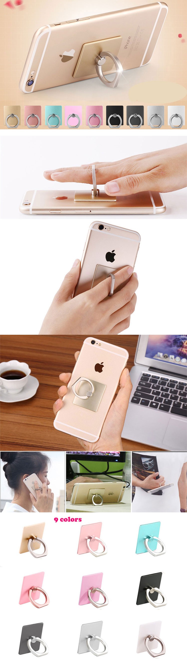 Universal 360 Degree Metal Smartphone Finger Ring Holder for Mobile Phone