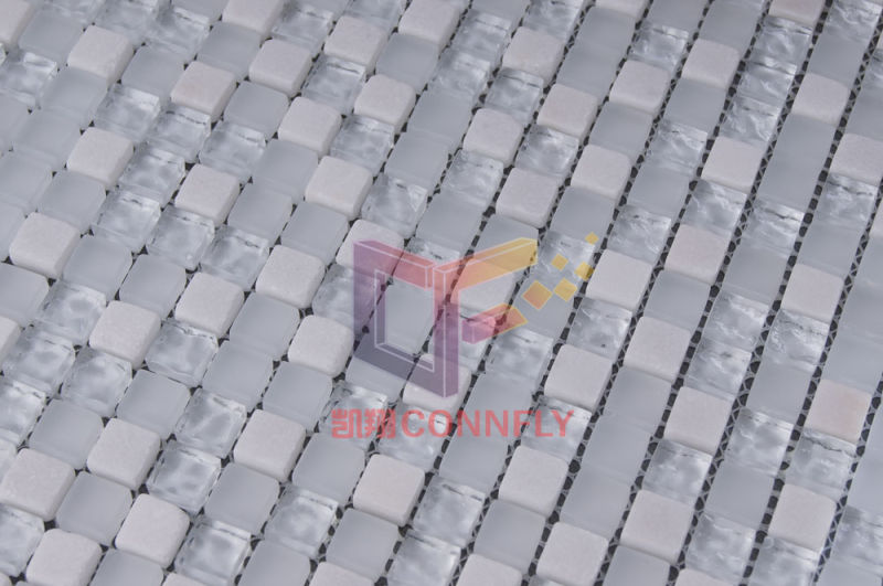 Super White Crystal Mix Stone Mosaic (CS136)