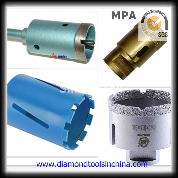 Diamond Core Drill Bits for Drilling Concrete with Metal Bar, Wall, Glass, Ceramic etc