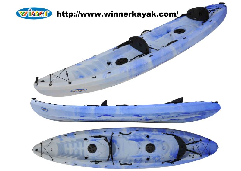 Double Seats Sit on Top Fishing Plastic Kayak