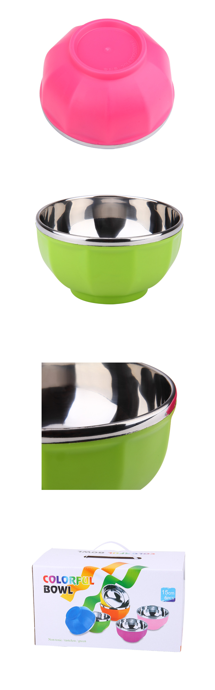 13cm Cheap Stainless Steel Colourful Rice Bowl /Soup Bowl