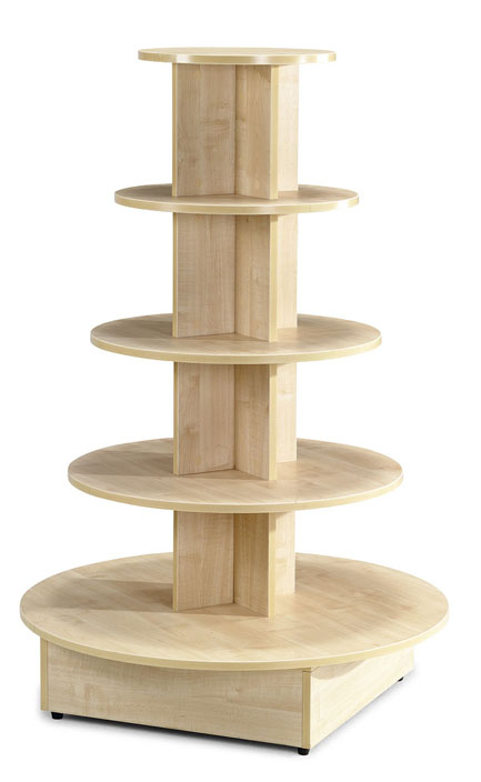 180 Degree MDF Floor Wooden Wine Display Stand