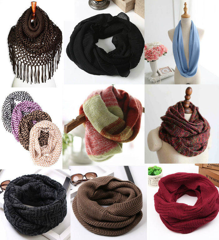 100%Acrylic Wrapables Thick Knitted Winter Warm Infinity Scarf