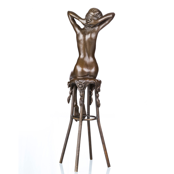 Nude Female Figure Metal Craft Naked Lady Home Deco Brass Statue TPE-467