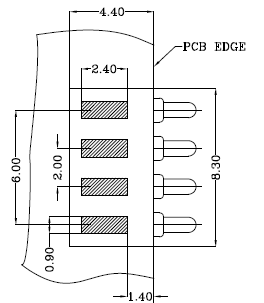 4pin Right Angle Spring Loaded Pogo Pin Connector