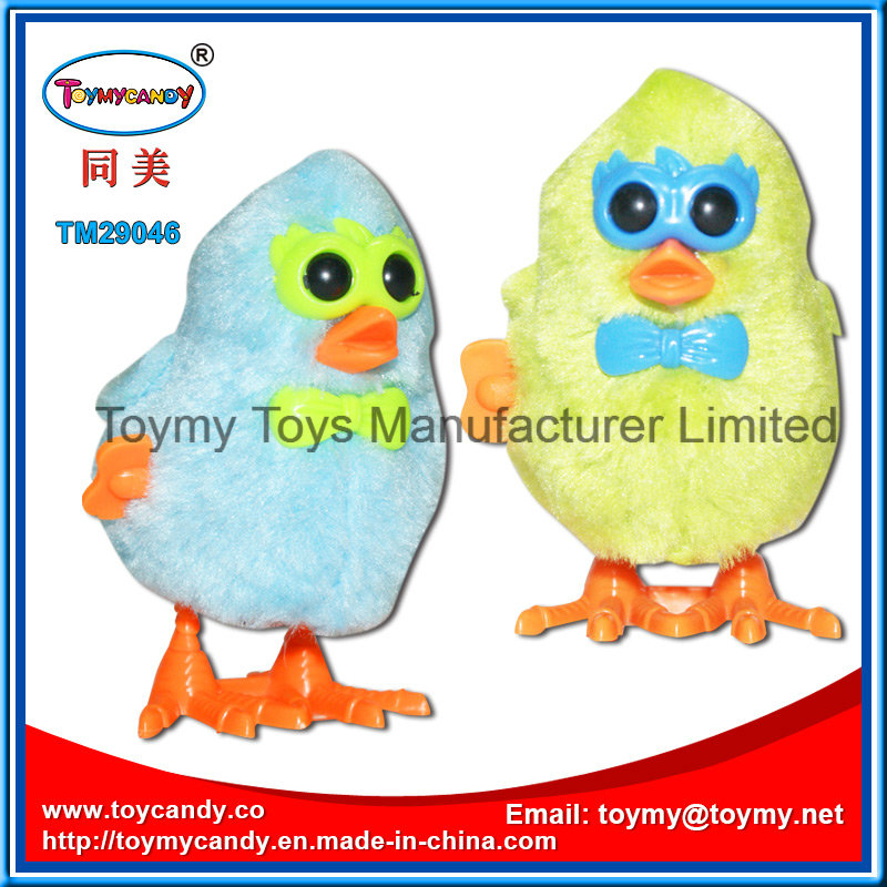 Wind up Single Wing Cartoon Glasses Plush Chicken Toy