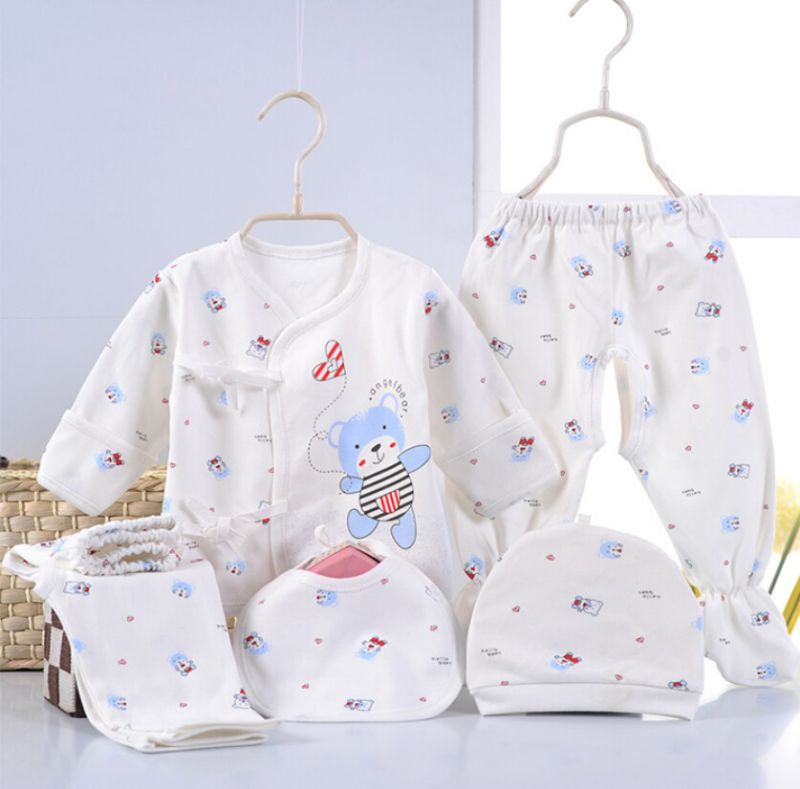 Newborn Baby Cartoon Printing 5PCS Infant Apparel