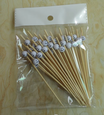 Wholesale Smile Face Bamboo BBQ Stick/Skewer for Fruits