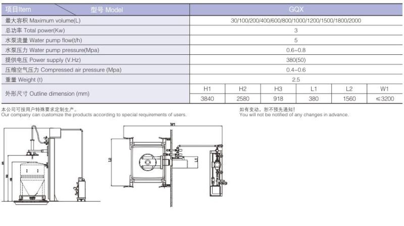 Single Column Compact Washing Machine with Lifting System for Bins